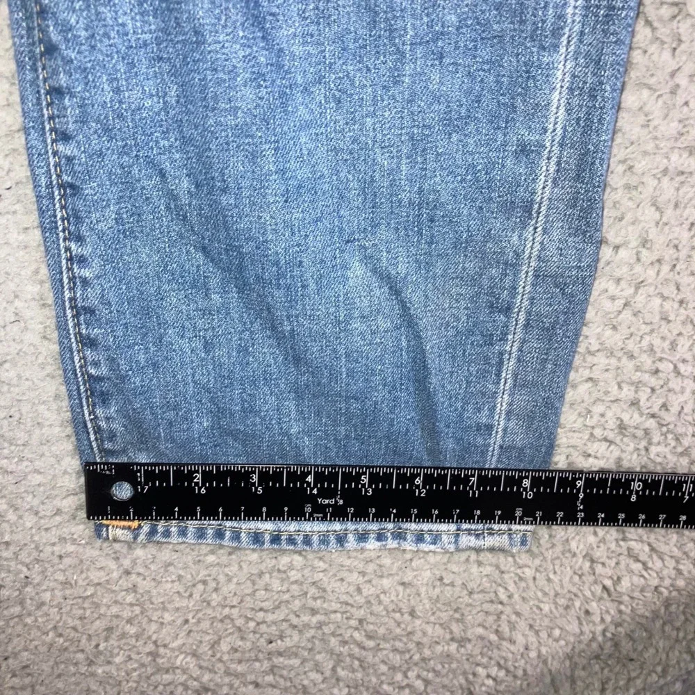 Vtg True Religion Slim Straight Jeans Men 34 Blue Flap Pocket Whiskered USA Made